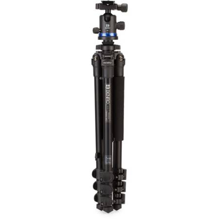 Benro Adventure TAD18AIB1 - zestaw, statyw aluminiowy, 4-sekcyjny, 39-153cm, głowica kulowa, udźwig 8kg_Statyw po złożeniu_2
